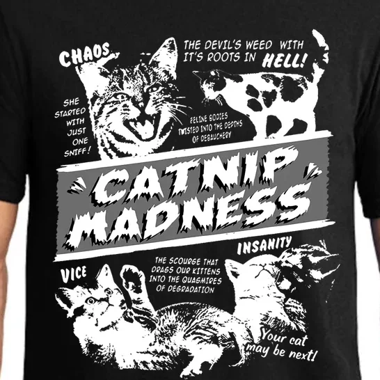 Catnip Madness Cute Kitten Funny Cat Pet Humor Pajama Set