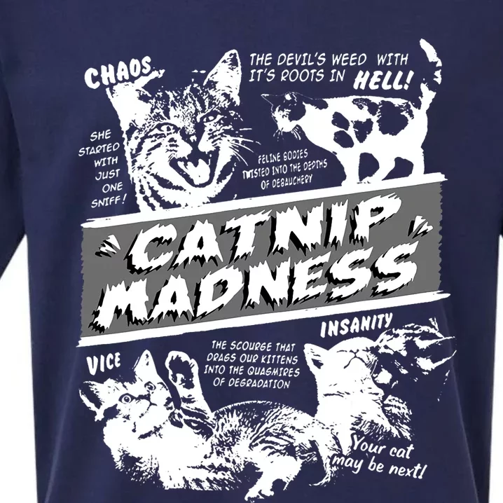 Catnip Madness Cute Kitten Funny Cat Pet Humor Sueded Cloud Jersey T-Shirt