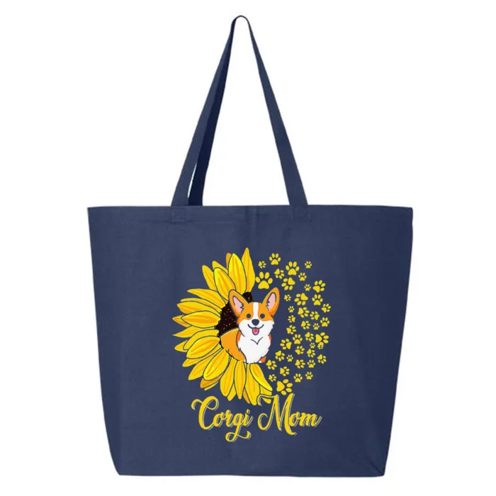 Corgi Mom Cute Corgi Dog Sunflower Happy Mothers Day 25L Jumbo Tote