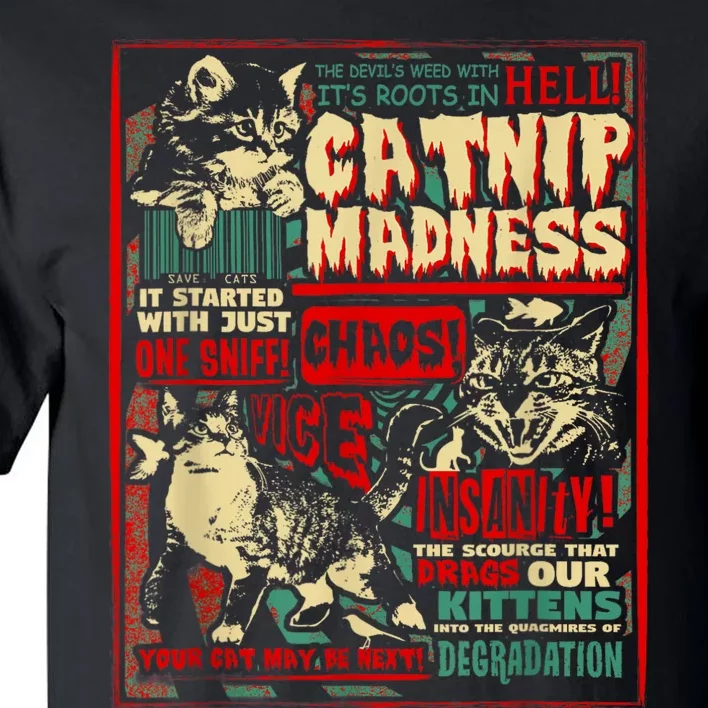 Catnip Madness Cute Kitten Cat Lover Gift For Cat Owners Tall T-Shirt