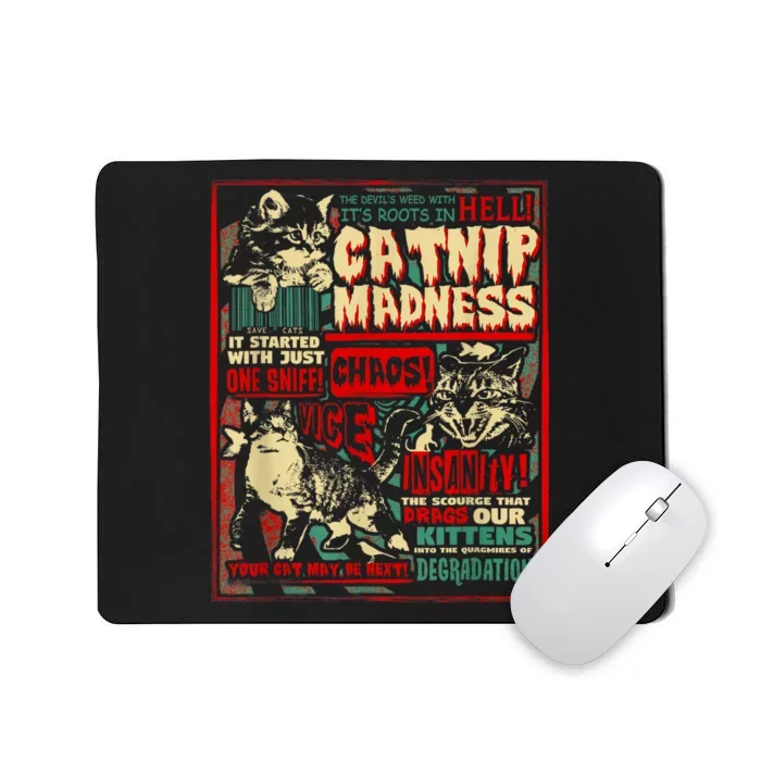 Catnip Madness Cute Kitten Cat Lover Gift For Cat Owners Mousepad