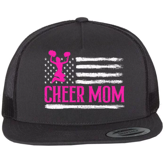 Cheer Mom Cheerleading Cheerleader Flat Bill Trucker Hat