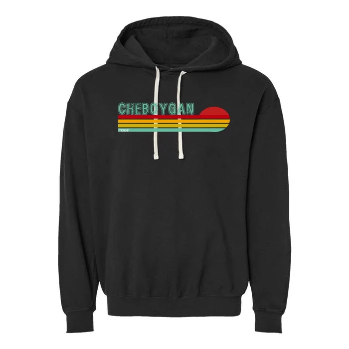 Cheboygan Michigan Garment-Dyed Fleece Hoodie