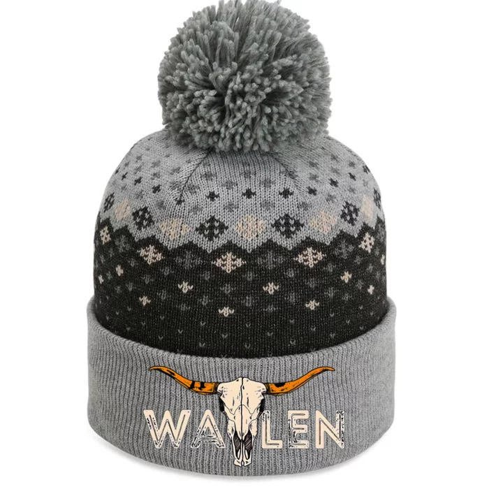 Country Music Cowgirl Bull Skull The Baniff Cuffed Pom Beanie