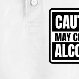 Caution May Contain Alcohol Funny Party Outfit Drinking Quote Saying Dry Zone Grid Performance Polo