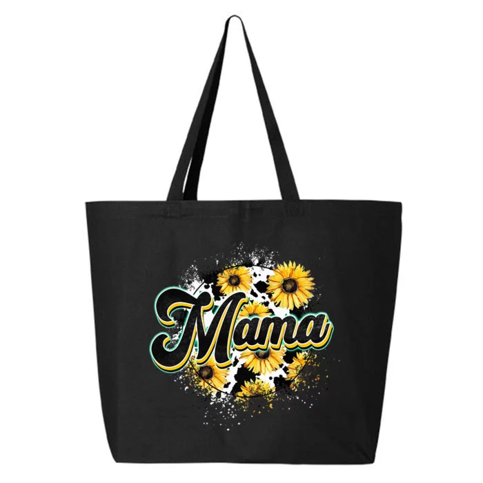 Cute Mama Cow Print Sunflower MotherS Day 25L Jumbo Tote