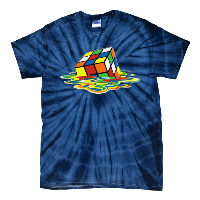 Cute Melting Cube Rubik Tie-Dye T-Shirt