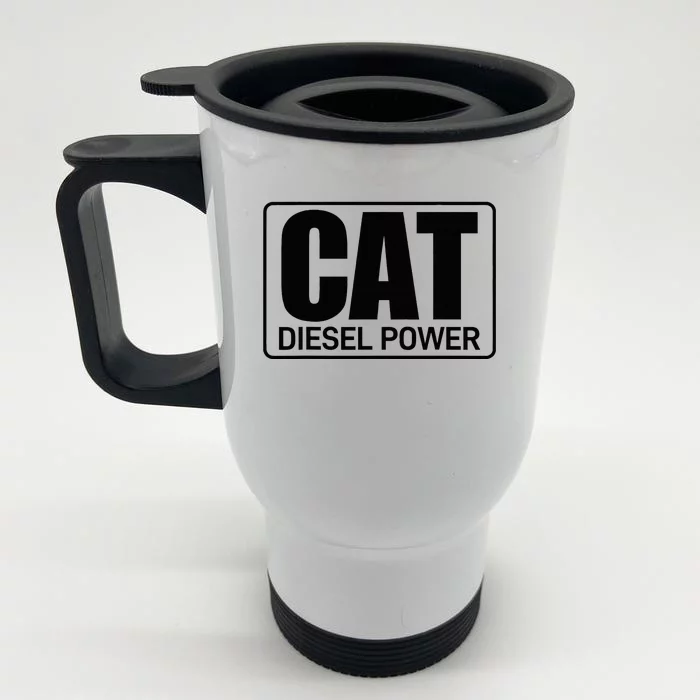 Construction Machine Cat I Love Diesel Power Driver Front & Back Stainless Steel Travel Mug