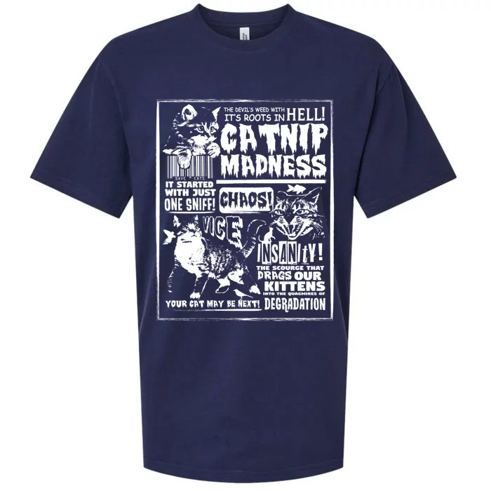 Catnip Madness Cute Kitten Cat Lover Gift For Cat Owners Sueded Cloud Jersey T-Shirt