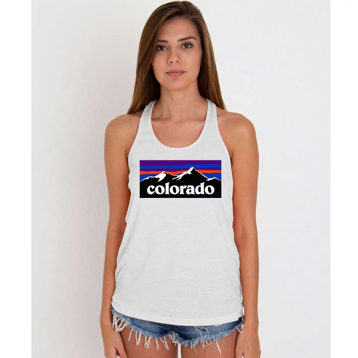 Colorado Mountains Women's Knotted Racerback Tank