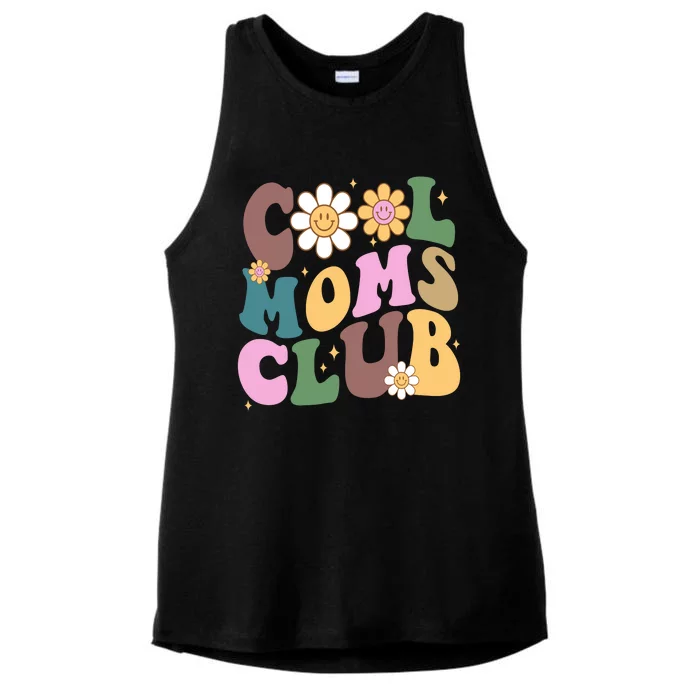 Cool Mom Club Floral Mothers Day Ladies Tri-Blend Wicking Tank