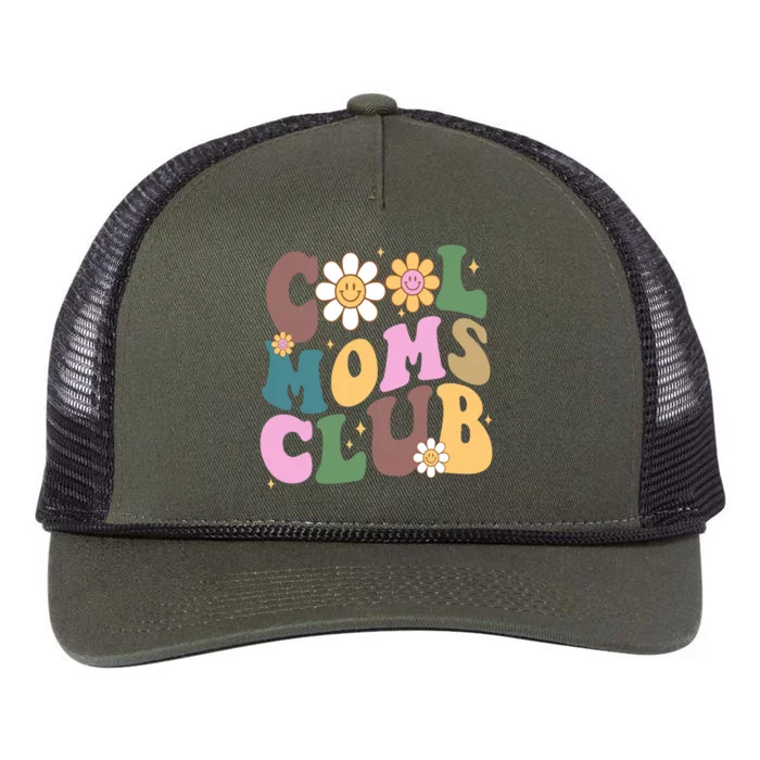 Cool Mom Club Floral Mothers Day Retro Rope Trucker Hat Cap