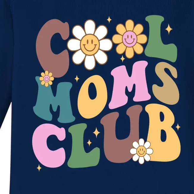 Cool Mom Club Floral Mothers Day Baby Long Sleeve Bodysuit