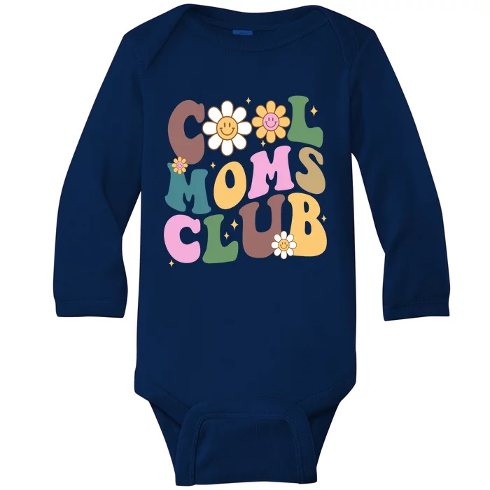 Cool Mom Club Floral Mothers Day Baby Long Sleeve Bodysuit