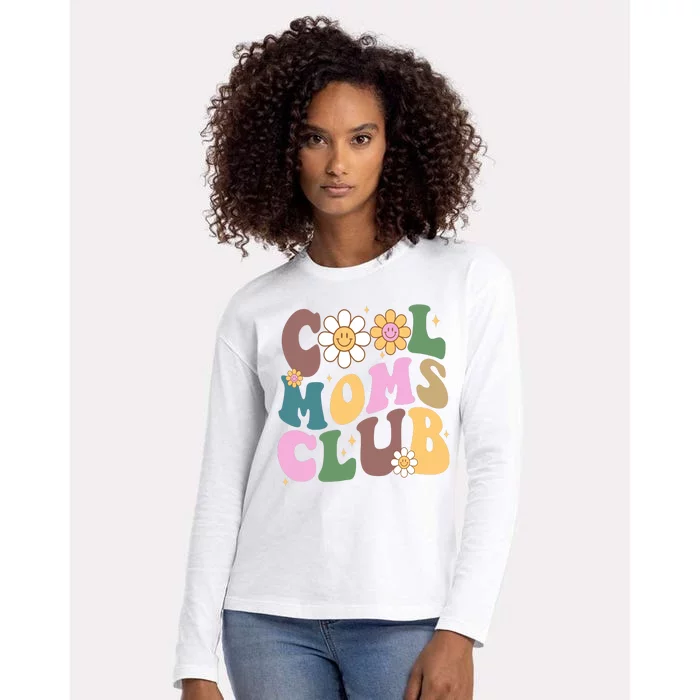 Cool Mom Club Floral Mothers Day Womens Cotton Relaxed Long Sleeve T-Shirt