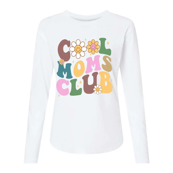 Cool Mom Club Floral Mothers Day Womens Cotton Relaxed Long Sleeve T-Shirt