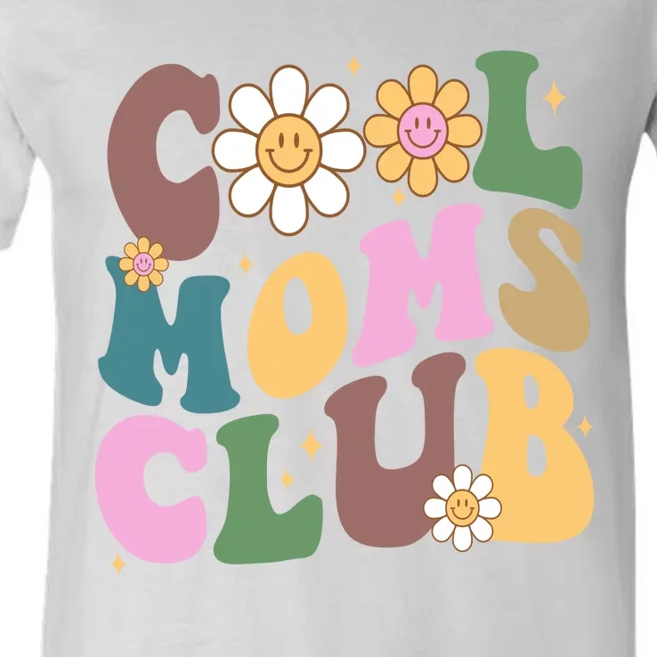 Cool Mom Club Floral Mothers Day V-Neck T-Shirt