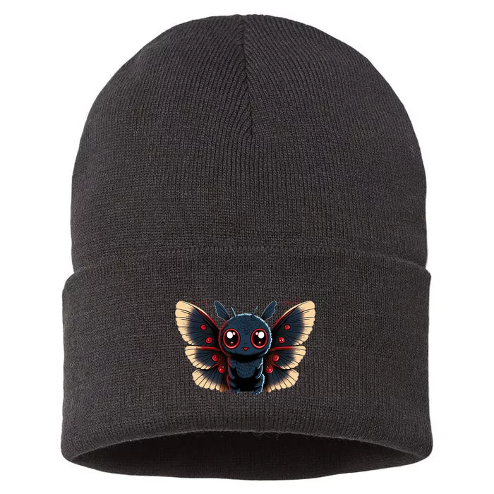 Cute Mothman Cryptid Kawaii Sustainable Knit Beanie