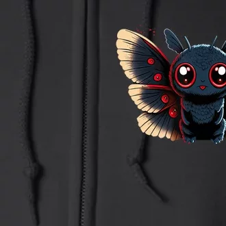 Cute Mothman Cryptid Kawaii Full Zip Hoodie