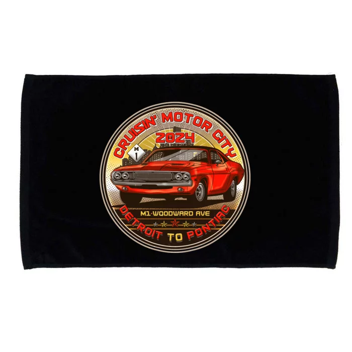 Cruisin Motor City Detroit To Pontiac 2024 Emblem Color Version Microfiber Hand Towel