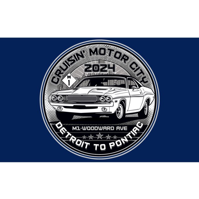 Cruisin Motor City Detroit To Pontiac 2024 Emblem Silver Version Bumper Sticker