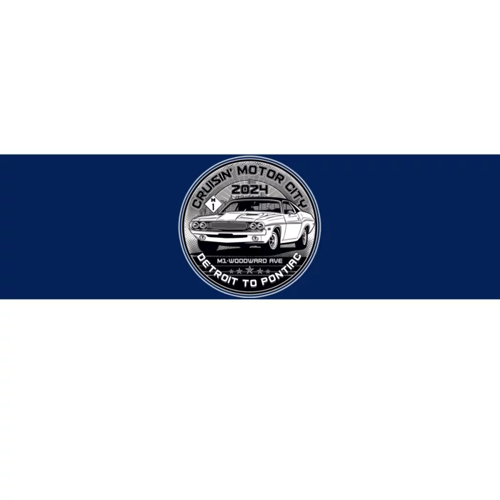 Cruisin Motor City Detroit To Pontiac 2024 Emblem Silver Version Bumper Sticker