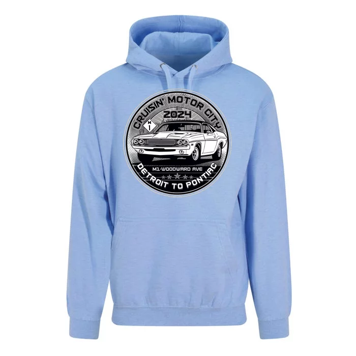 Cruisin Motor City Detroit To Pontiac 2024 Emblem Silver Version Unisex Surf Hoodie