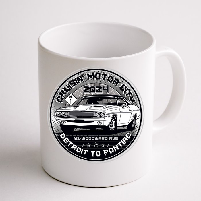 Cruisin Motor City Detroit To Pontiac 2024 Emblem Silver Version Front & Back Coffee Mug