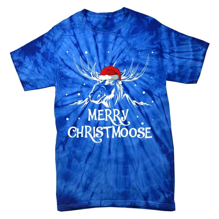 Christmas Moose Christmoose Xmas Winter Gift Tie-Dye T-Shirt