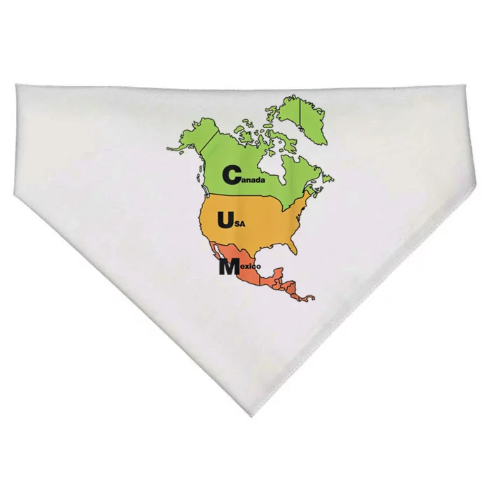 Cum Map Canada Usa And Mexico Funny Adult Humor USA-Made Doggie Bandana