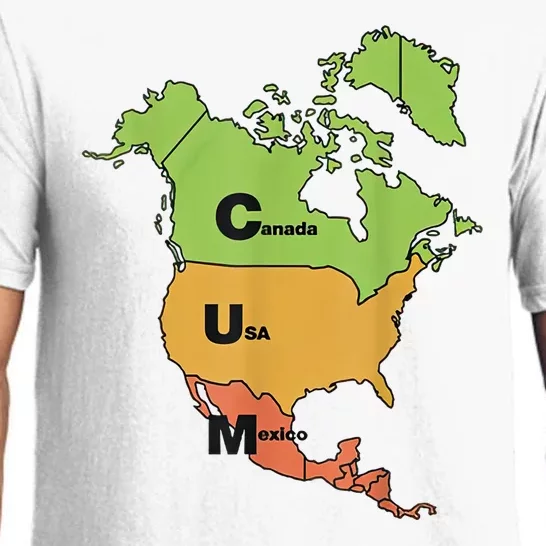 Cum Map Canada Usa And Mexico Funny Adult Humor Pajama Set