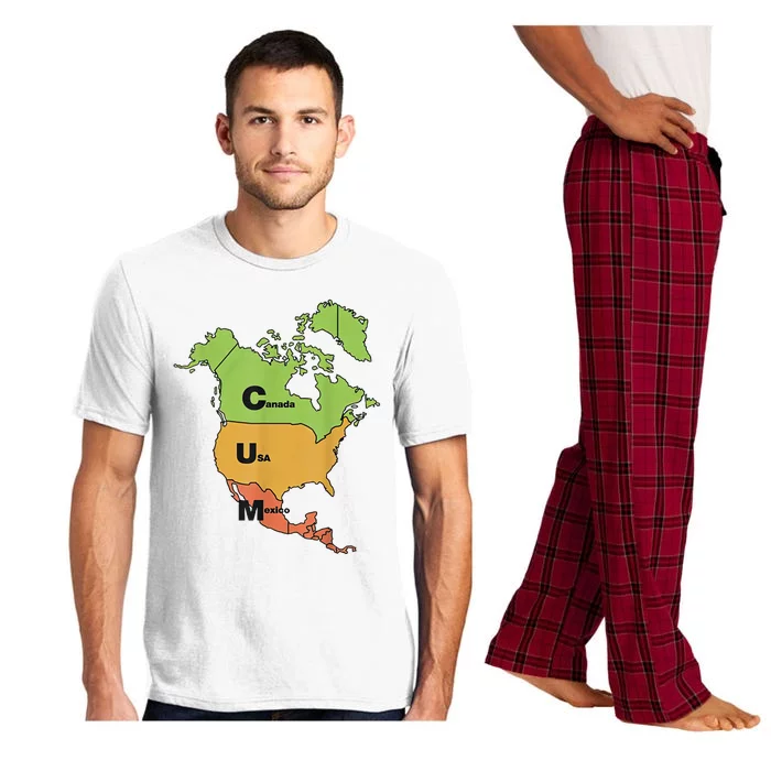 Cum Map Canada Usa And Mexico Funny Adult Humor Pajama Set