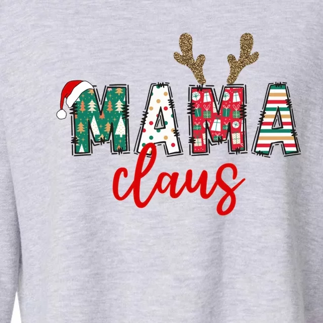 Christmas Mama Claus Reindeer Grandma Gigi Claus Pajamas Gift Cropped Pullover Crew