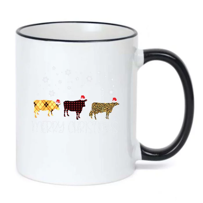 Cow Merry Christmas Cute Plaid Leopard Xmas Pajama Farmer Black Color Changing Mug