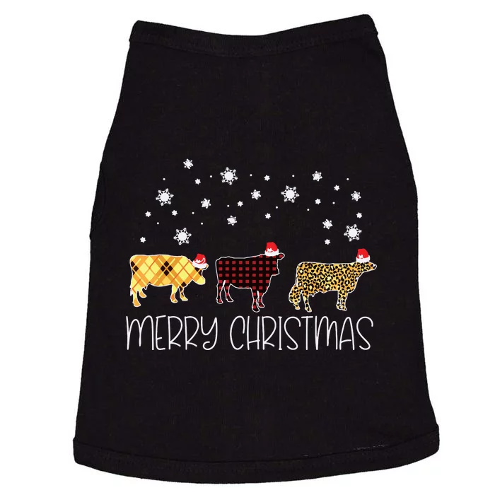 Cow Merry Christmas Cute Plaid Leopard Xmas Pajama Farmer Doggie Tank