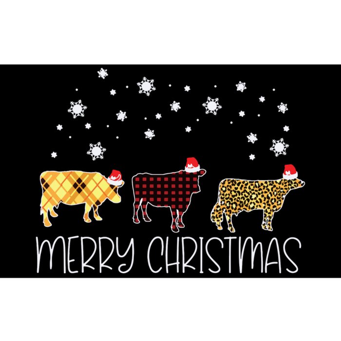 Cow Merry Christmas Cute Plaid Leopard Xmas Pajama Farmer Bumper Sticker