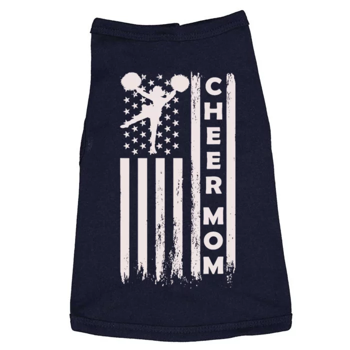 Cheer Mom Cheerleading Cheerleader Mother American Flag Doggie Tank