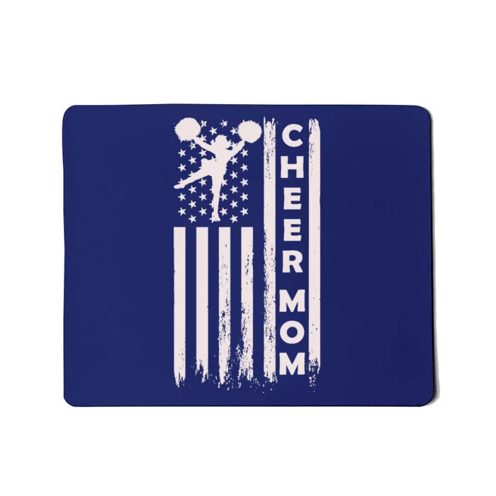 Cheer Mom Cheerleading Cheerleader Mother American Flag Mousepad