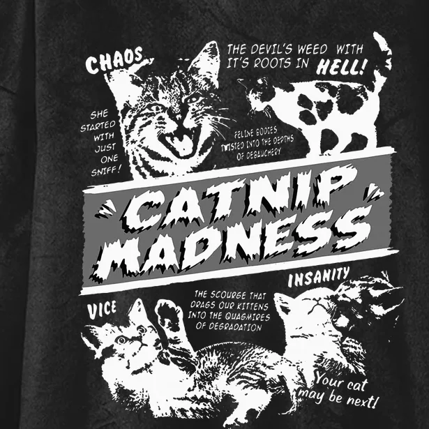 Catnip Madness Cute Kitten Hooded Wearable Blanket