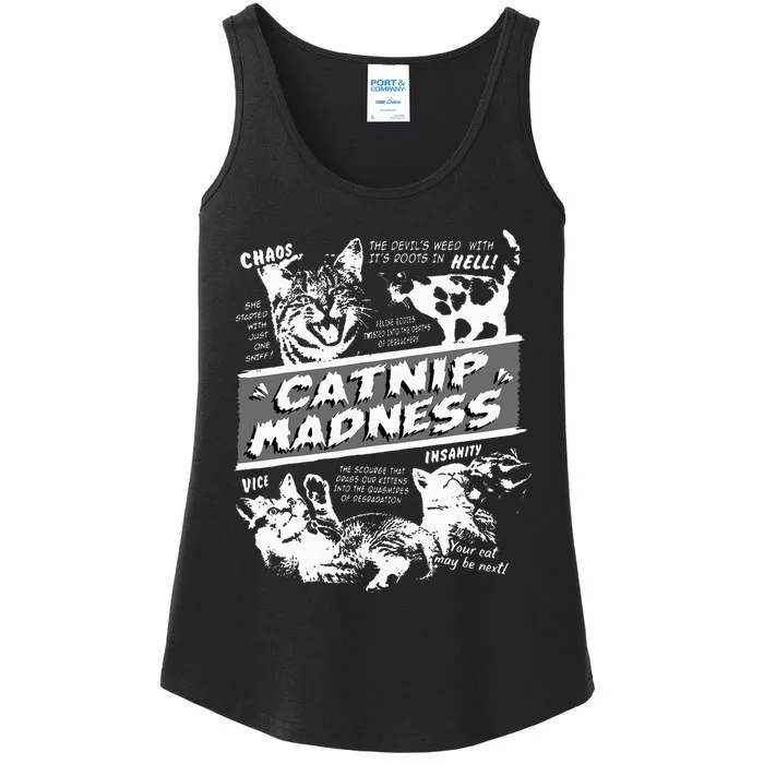 Catnip Madness Cute Kitten Ladies Essential Tank