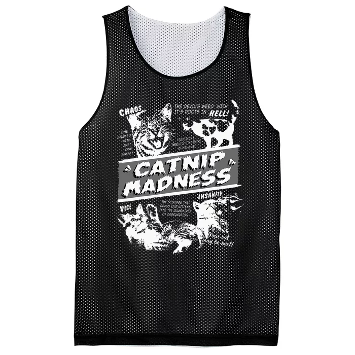 Catnip Madness Cute Kitten Mesh Reversible Basketball Jersey Tank