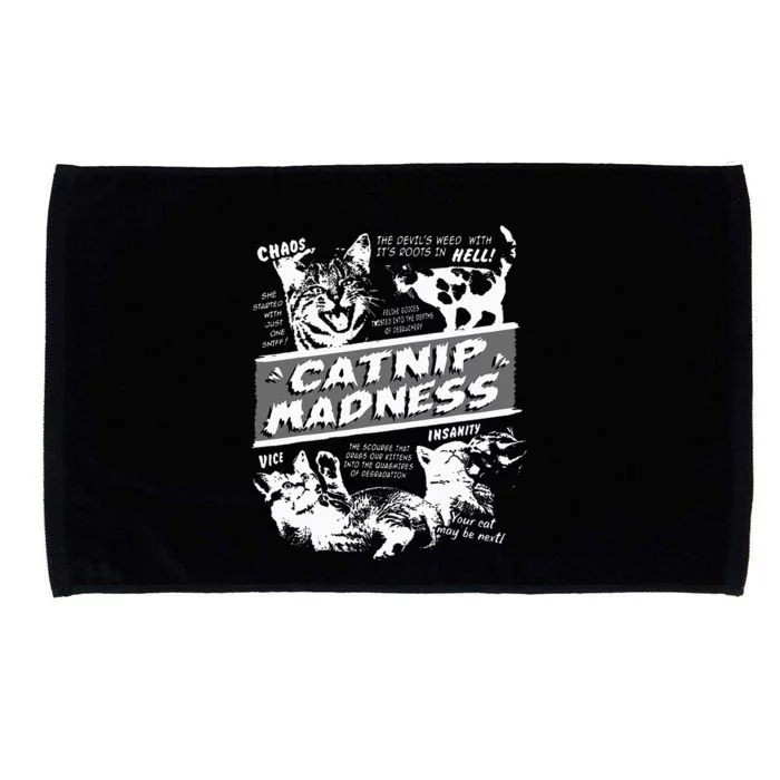 Catnip Madness Cute Kitten Microfiber Hand Towel