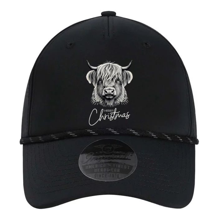 Cow Merry Christmas Scottish Highland Cow Xmas Cow Lover Great Gift Performance The Dyno Cap