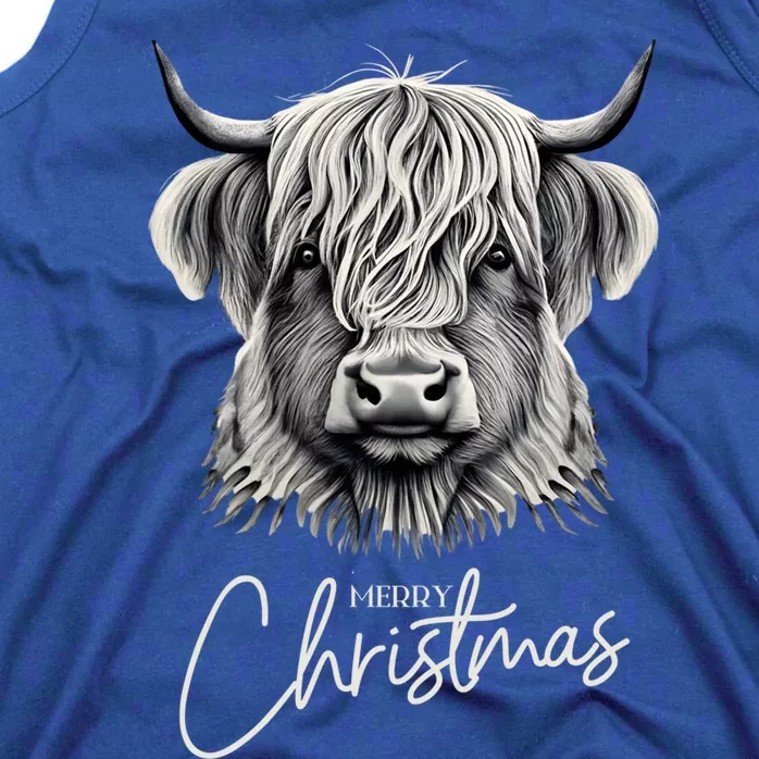 Cow Merry Christmas Scottish Highland Cow Xmas Cow Lover Great Gift Tank Top