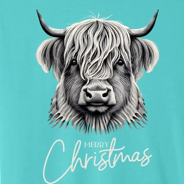 Cow Merry Christmas Scottish Highland Cow Xmas Cow Lover Great Gift ChromaSoft Performance T-Shirt