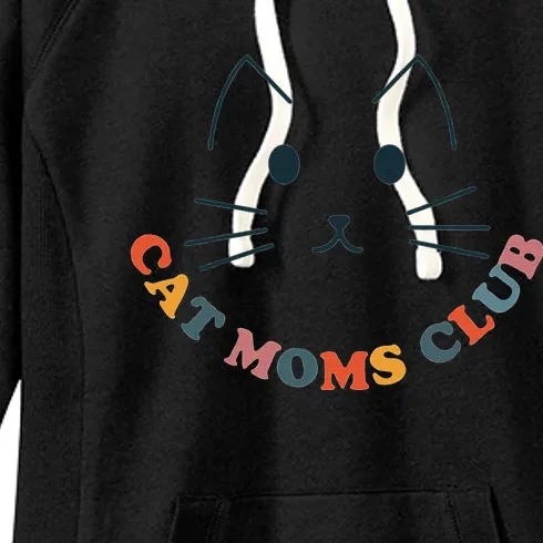 Cat Moms Club Groovy Cat Mama Mothers Day Fur Mom Love Women's Fleece Hoodie