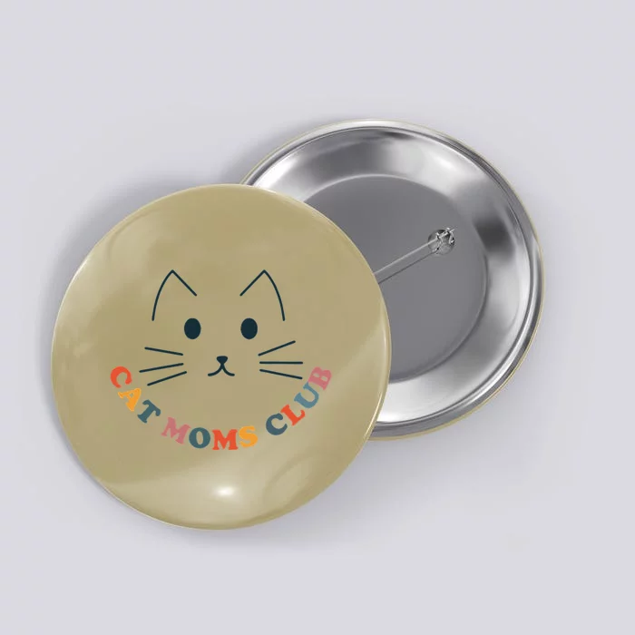 Cat Moms Club Groovy Cat Mama Mothers Day Fur Mom Love Button