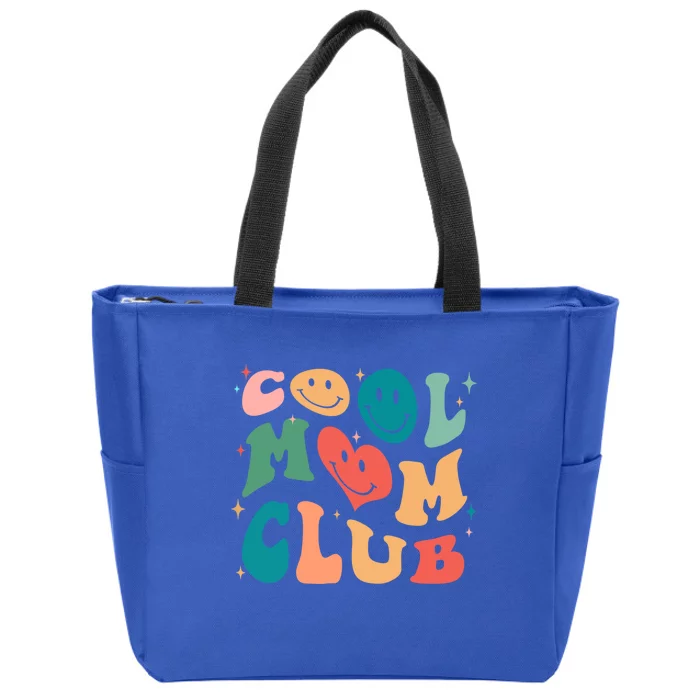 Cool Mom Club Groovy Retro Smile Cool Mom Club Aunties Gift Zip Tote Bag