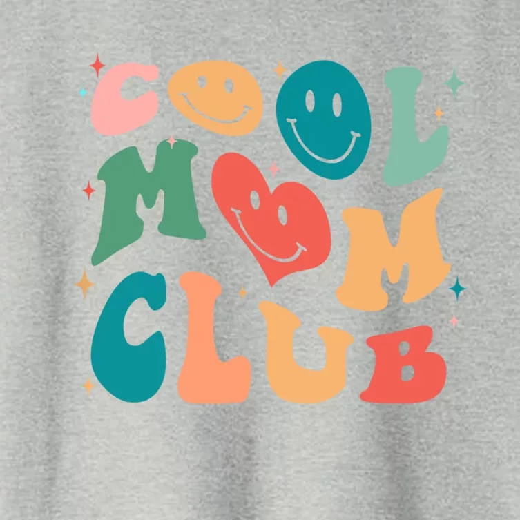 Cool Mom Club Groovy Retro Smile Cool Mom Club Aunties Gift Women's Crop Top Tee