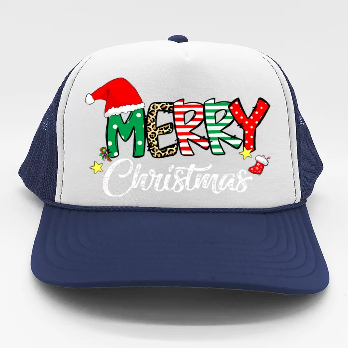 Cute Merry Christmas Matching Family Christmas Trucker Hat